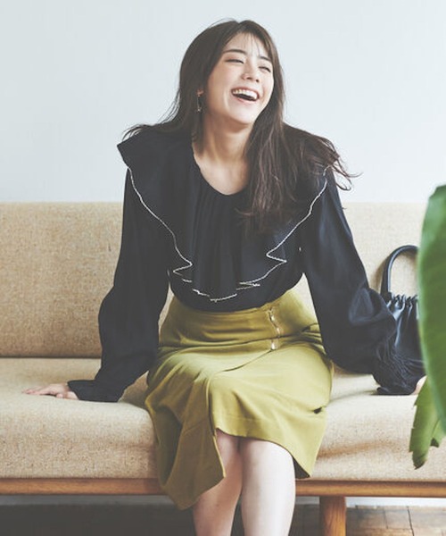 Te chichi（テチチ）の「【貴島明日香コラボ】アシンメトリーファスナースカート（スカート・レディース・パープル/オリーブ/ネイビー・SMALL/MEDIUM）」の2枚目の写真