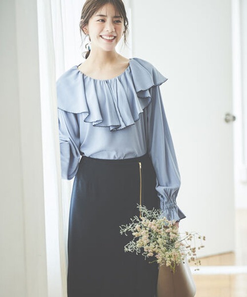 Te chichi（テチチ）の「【貴島明日香コラボ】アシンメトリーファスナースカート（スカート・レディース・パープル/オリーブ/ネイビー・SMALL/MEDIUM）」の9枚目の写真