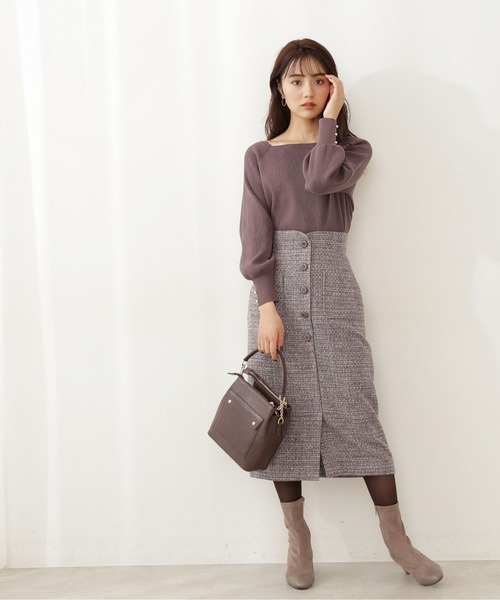 PROPORTION BODY DRESSING（プロポーションボディドレッシング）の「ツイードタイトスカート / 1211220103（スカート・レディース・ピンク/グレー/ブラック/ブルー/グレー系その他/ブラック系その他/ピンク系その他・SMALL/MEDIUM/P/S）」の12枚目の写真