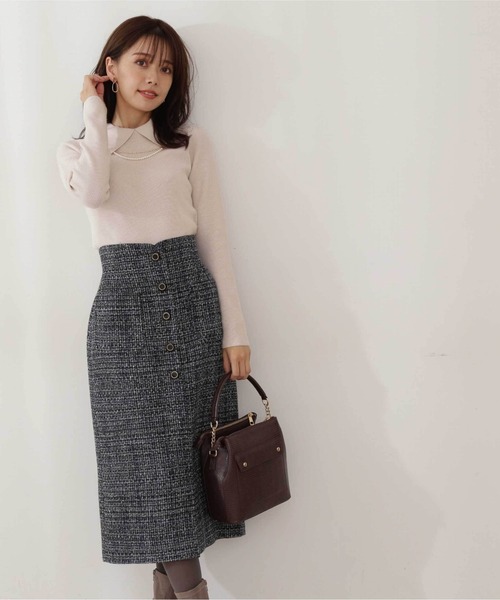 PROPORTION BODY DRESSING（プロポーションボディドレッシング）の「ツイードタイトスカート / 1211220103（スカート・レディース・ピンク/グレー/ブラック/ブルー/グレー系その他/ブラック系その他/ピンク系その他・SMALL/MEDIUM/P/S）」の16枚目の写真
