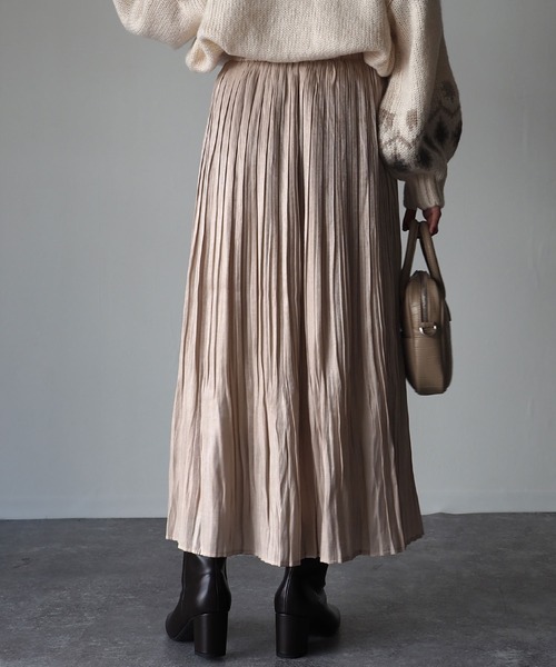 Riberry（リベリー）の「オーロラツイルプリーツスカート（スカート・レディース・ブラック/ベージュ・MEDIUM）」の10枚目の写真
