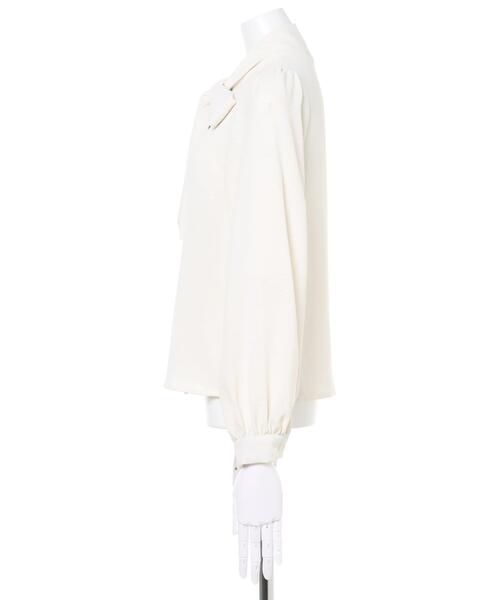 INGNI（イング）の「ボウタイ／ブラウス（シャツ/ブラウス・レディース・ブラック/オフホワイト・M）」の4枚目の写真