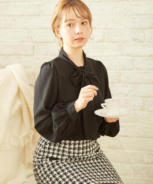 INGNI（イング）の「ボウタイ／ブラウス（シャツ/ブラウス・レディース・ブラック/オフホワイト・M）」の12枚目の写真