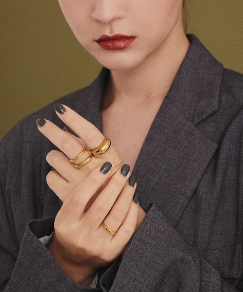 CENE（セネ）の「【CENE】セネ/ナロースクエアリング（リング・レディース・ゴールド・#11/#13/#9）」の2枚目の写真