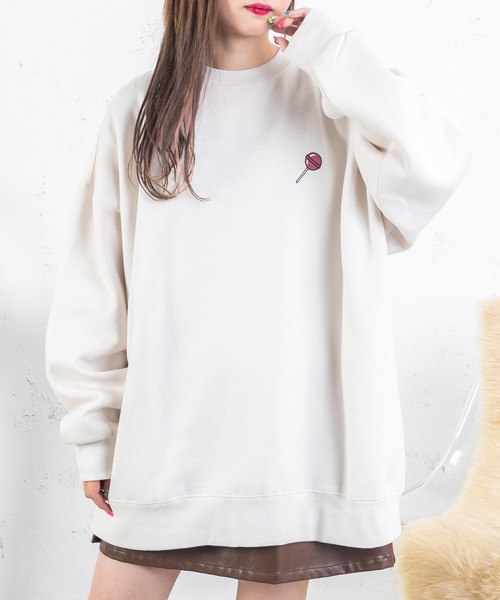 PairPair（ペアペア）の「カップル絵合わせプリントスウェット(ユニセックス)（スウェット・レディース・ブラウン/アイボリー/ホワイト系その他/ブラウン系その他/ブルー系その他/グレイッシュブルー・FREE）」の7枚目の写真