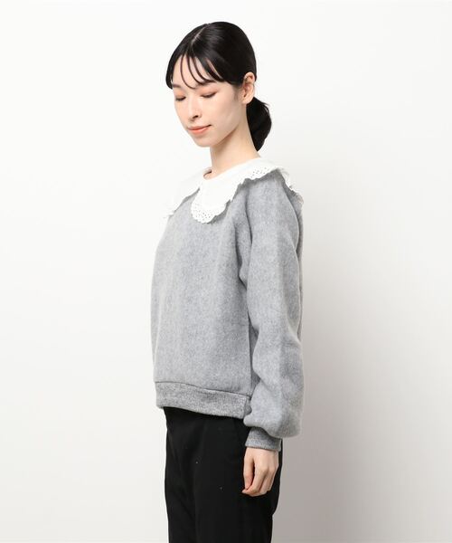 flower(フラワー)の「レーシーカラートップ(ニット/セーター・レディース・ホワイト/グレー・FREE)」の4枚目の写真