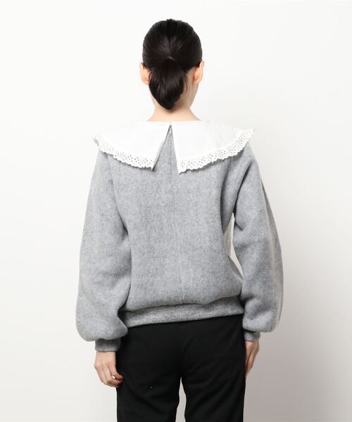 flower(フラワー)の「レーシーカラートップ(ニット/セーター・レディース・ホワイト/グレー・FREE)」の3枚目の写真