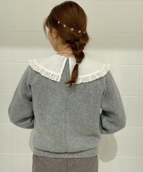 flower(フラワー)の「レーシーカラートップ(ニット/セーター・レディース・ホワイト/グレー・FREE)」の11枚目の写真