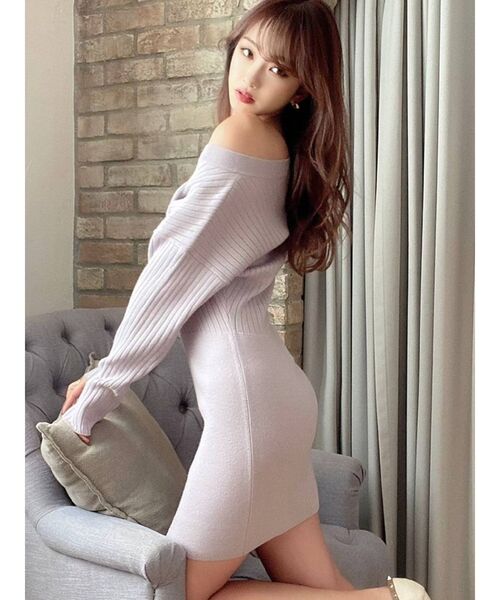 RESEXXY(リゼクシー)の「ドルマンミニニットワンピース(ワンピース・レディース・アイボリー/ブラック/ピンク/ラベンダー/ベージュ・FREE)」の4枚目の写真