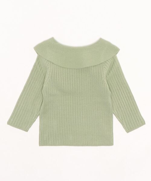 petit main（プティマイン）の「【リンク】衿ニット（ニット/セーター・キッズ・ライトグリーン/ピンク/キナリ・100cm/110cm/90cm/80ｃｍ/130cm/120cm）」の4枚目の写真