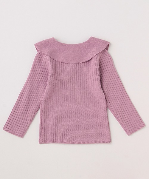 petit main（プティマイン）の「【リンク】衿ニット（ニット/セーター・キッズ・ライトグリーン/ピンク/キナリ・100cm/110cm/90cm/80ｃｍ/130cm/120cm）」の5枚目の写真