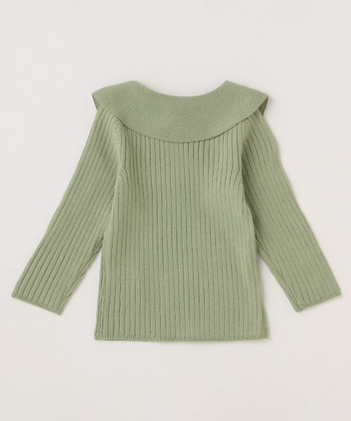 petit main（プティマイン）の「【リンク】衿ニット（ニット/セーター・キッズ・ライトグリーン/ピンク/キナリ・100cm/110cm/90cm/80ｃｍ/130cm/120cm）」の6枚目の写真