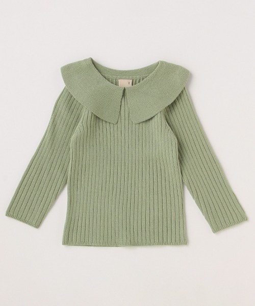 petit main（プティマイン）の「【リンク】衿ニット（ニット/セーター・キッズ・ライトグリーン/ピンク/キナリ・100cm/110cm/90cm/80ｃｍ/130cm/120cm）」の18枚目の写真