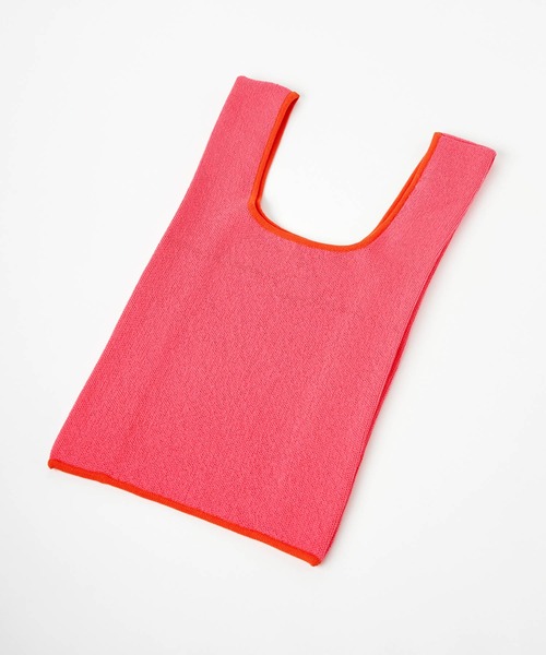 forksy.（フォルクシー）の「【forksy.】アソートニットマルシェバッグ チェッカー/カラー配色（トートバッグ・レディース・ライトブルー/ブラック/ピンク/ライム/グリーン/アイボリー/イエロー系その他/オレンジ・FREE）」の9枚目の写真