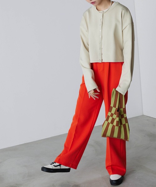 forksy.（フォルクシー）の「【forksy.】アソートニットマルシェバッグ チェッカー/カラー配色（トートバッグ・レディース・ライトブルー/ブラック/ピンク/ライム/グリーン/アイボリー/イエロー系その他/オレンジ・FREE）」の18枚目の写真