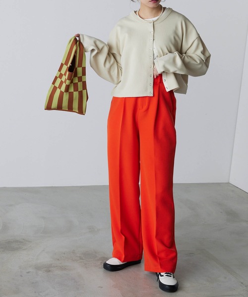 forksy.（フォルクシー）の「【forksy.】アソートニットマルシェバッグ チェッカー/カラー配色（トートバッグ・レディース・ライトブルー/ブラック/ピンク/ライム/グリーン/アイボリー/イエロー系その他/オレンジ・FREE）」の19枚目の写真