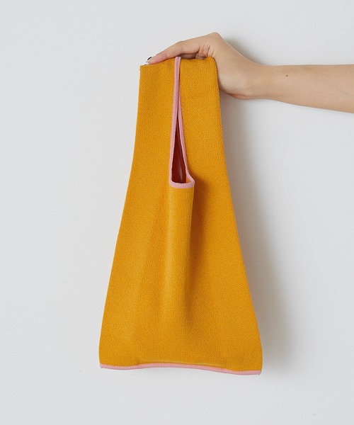 forksy.（フォルクシー）の「【forksy.】アソートニットマルシェバッグ チェッカー/カラー配色（トートバッグ・レディース・ライトブルー/ブラック/ピンク/ライム/グリーン/アイボリー/イエロー系その他/オレンジ・FREE）」の22枚目の写真