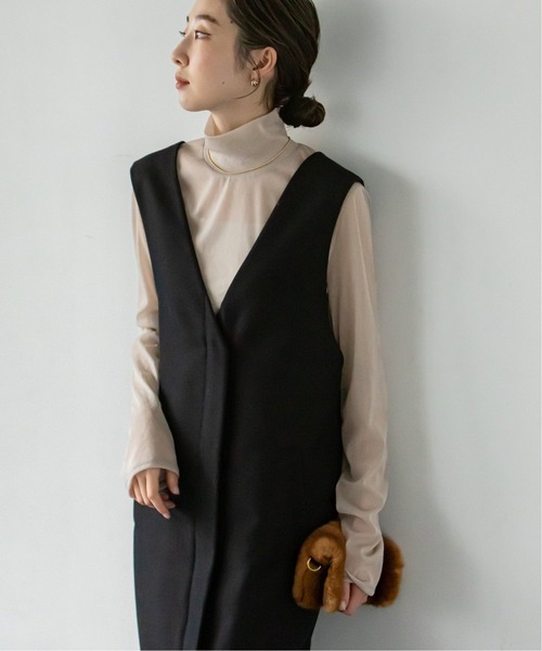 Noble（ノーブル）の「シアスキニーハイネックトップス2◆（Tシャツ/カットソー・レディース・ベージュ/ブラウン/グリーン・FREE）」の3枚目の写真