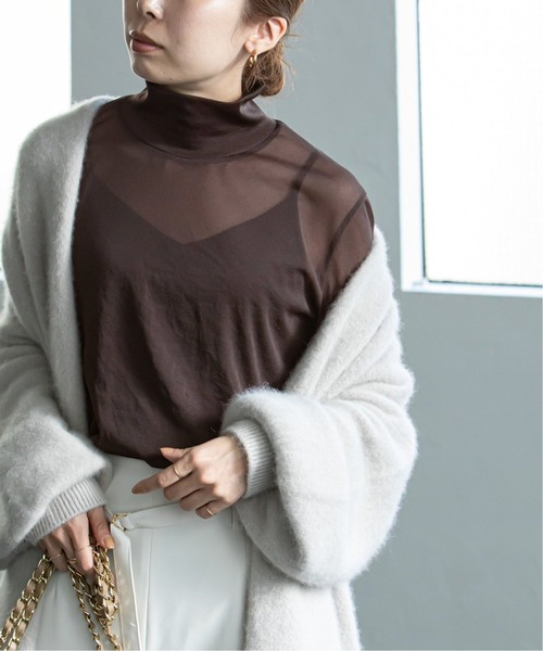 Noble（ノーブル）の「シアスキニーハイネックトップス2◆（Tシャツ/カットソー・レディース・ベージュ/ブラウン/グリーン・FREE）」の2枚目の写真