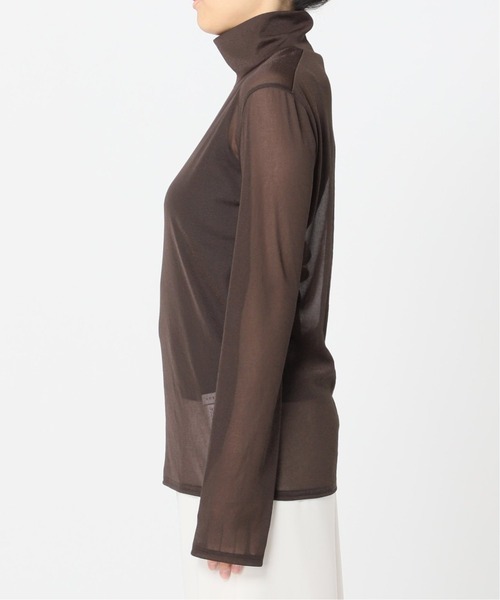 Noble（ノーブル）の「シアスキニーハイネックトップス2◆（Tシャツ/カットソー・レディース・ベージュ/ブラウン/グリーン・FREE）」の10枚目の写真