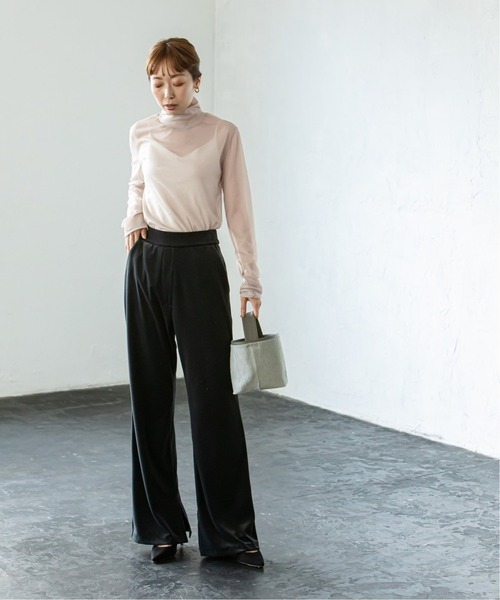 Noble（ノーブル）の「シアスキニーハイネックトップス2◆（Tシャツ/カットソー・レディース・ベージュ/ブラウン/グリーン・FREE）」の17枚目の写真