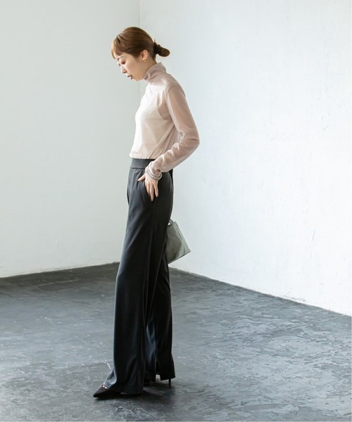 Noble（ノーブル）の「シアスキニーハイネックトップス2◆（Tシャツ/カットソー・レディース・ベージュ/ブラウン/グリーン・FREE）」の22枚目の写真