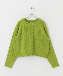 HEYUMM | HEYUMM　ショートケーブルカラーニットトップ(ニット/セーター)