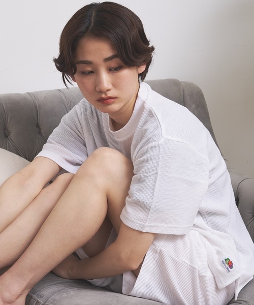 FRUIT OF THE LOOM(フルーツオブザルーム)の「ワッフル クルーネックルームウェアクルー / ワンマイルウェア / パジャマセット ルームセット セットアップ 上下2点セット / ギフト プレゼント(ルームウェア/パジャマ・メンズ・ホワイト/ブラック/ネイビー/グレー・LL/M/L)」の2枚目の写真