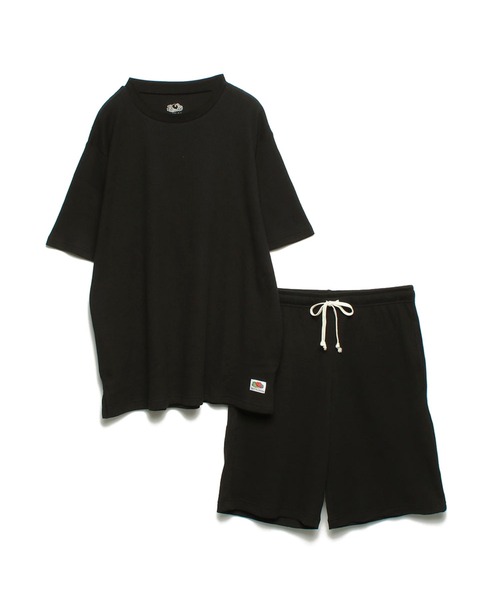 FRUIT OF THE LOOM(フルーツオブザルーム)の「ワッフル クルーネックルームウェアクルー / ワンマイルウェア / パジャマセット ルームセット セットアップ 上下2点セット / ギフト プレゼント(ルームウェア/パジャマ・メンズ・ホワイト/ブラック/ネイビー/グレー・LL/M/L)」の1枚目の写真