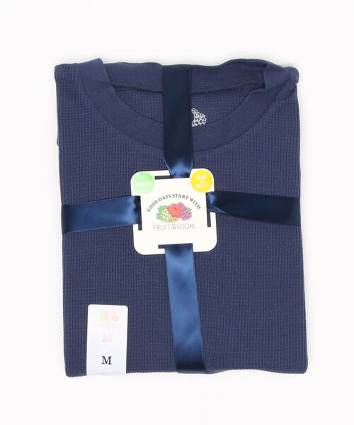 FRUIT OF THE LOOM(フルーツオブザルーム)の「ワッフル クルーネックルームウェアクルー / ワンマイルウェア / パジャマセット ルームセット セットアップ 上下2点セット / ギフト プレゼント(ルームウェア/パジャマ・メンズ・ホワイト/ブラック/ネイビー/グレー・LL/M/L)」の7枚目の写真