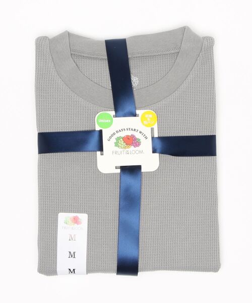FRUIT OF THE LOOM(フルーツオブザルーム)の「ワッフル クルーネックルームウェアクルー / ワンマイルウェア / パジャマセット ルームセット セットアップ 上下2点セット / ギフト プレゼント(ルームウェア/パジャマ・メンズ・ホワイト/ブラック/ネイビー/グレー・LL/M/L)」の5枚目の写真