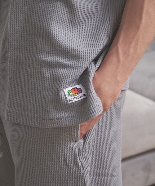 FRUIT OF THE LOOM(フルーツオブザルーム)の「ワッフル クルーネックルームウェアクルー / ワンマイルウェア / パジャマセット ルームセット セットアップ 上下2点セット / ギフト プレゼント(ルームウェア/パジャマ・メンズ・ホワイト/ブラック/ネイビー/グレー・LL/M/L)」の12枚目の写真