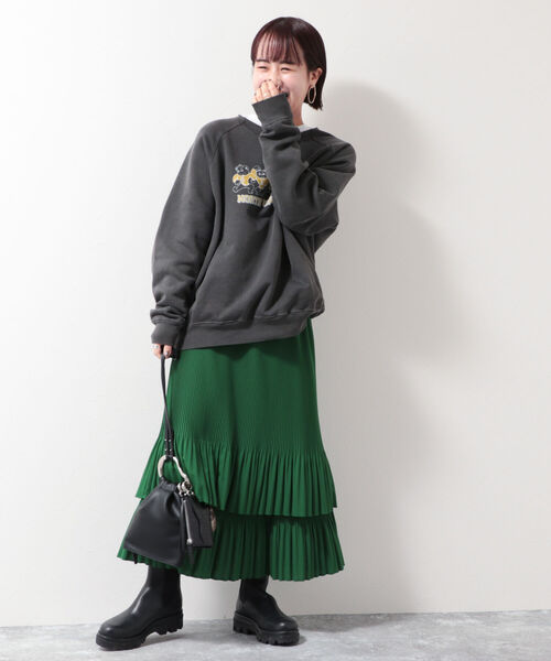 NOLLEY’S(ノーリーズ)の「ティアードプリーツスカート(スカート・レディース・ブラック/ライトグレー/グリーン・38)」の15枚目の写真
