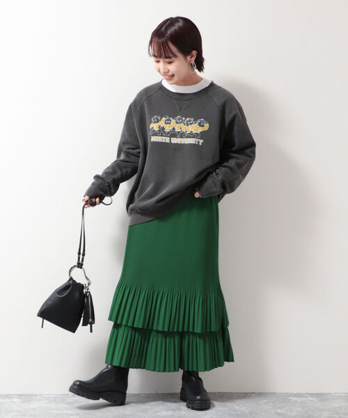 NOLLEY’S(ノーリーズ)の「ティアードプリーツスカート(スカート・レディース・ブラック/ライトグレー/グリーン・38)」の14枚目の写真