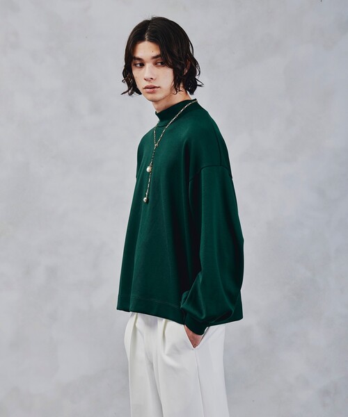 tk.TAKEO KIKUCHI（ティーケータケオキクチ）の「◆ボリュームスリーブカットソー（ユニセックスアイテム）（Tシャツ/カットソー・メンズ・ブラック/ダークグリーン/ベージュ/オフホワイト・88/66）」の4枚目の写真