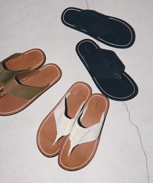 TODAYFUL フラットトングサンダル　ブラック　37 TODAYFUL フラットトングサンダル 22SS