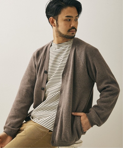 417 EDIFICE（フォーワンセブンエディフィス）の「コットンカシミヤカーディガン（カーディガン/ボレロ・メンズ・チャコールグレー/ブラック/ブラウン/グリーン・SMALL/MEDIUM/LARGE）」の3枚目の写真