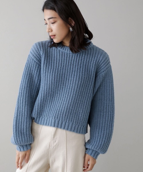 Bou Jeloud（ブージュルード）の「【WEB限定】カラーエコポリニット（ニット/セーター・レディース・ブラウン/ピンク/ブルー/グリーン・FREE）」の3枚目の写真