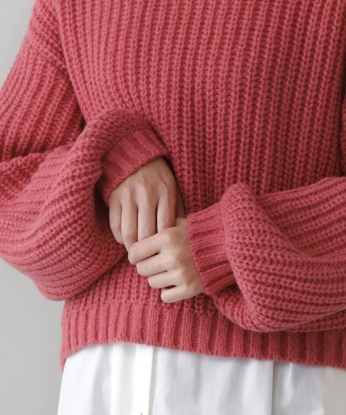 Bou Jeloud（ブージュルード）の「【WEB限定】カラーエコポリニット（ニット/セーター・レディース・ブラウン/ピンク/ブルー/グリーン・FREE）」の9枚目の写真