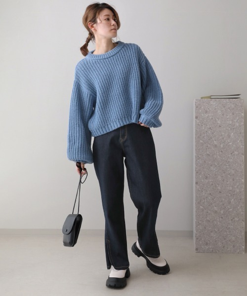 Bou Jeloud（ブージュルード）の「【WEB限定】カラーエコポリニット（ニット/セーター・レディース・ブラウン/ピンク/ブルー/グリーン・FREE）」の15枚目の写真