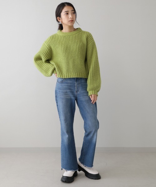 Bou Jeloud（ブージュルード）の「【WEB限定】カラーエコポリニット（ニット/セーター・レディース・ブラウン/ピンク/ブルー/グリーン・FREE）」の18枚目の写真