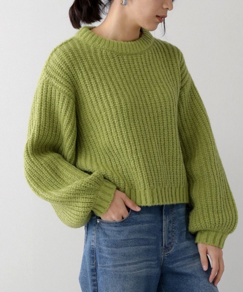 Bou Jeloud（ブージュルード）の「【WEB限定】カラーエコポリニット（ニット/セーター・レディース・ブラウン/ピンク/ブルー/グリーン・FREE）」の21枚目の写真