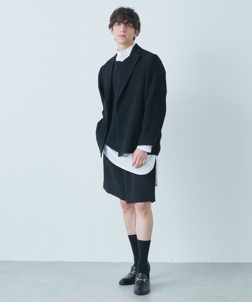 Lui's(ルイス)の「【オリジナルファブリック4×4セットアップシリーズ】 ワイドショーツ(スラックス・メンズ・ブラック/グリーン・SMALL/MEDIUM)」の17枚目の写真