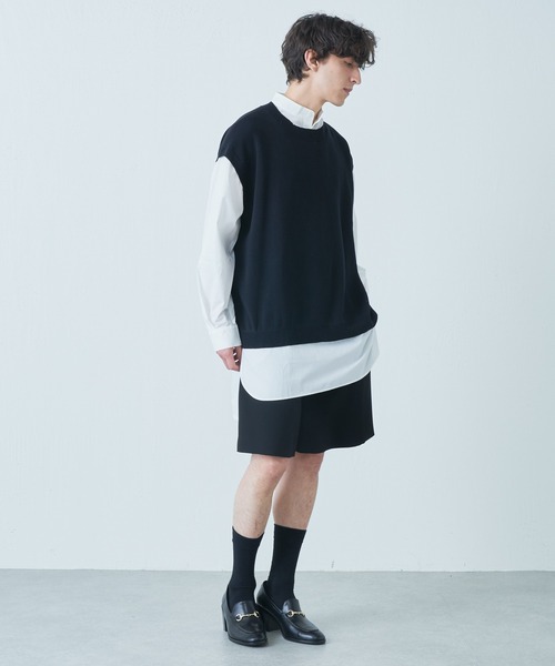 Lui's(ルイス)の「【オリジナルファブリック4×4セットアップシリーズ】 ワイドショーツ(スラックス・メンズ・ブラック/グリーン・SMALL/MEDIUM)」の21枚目の写真