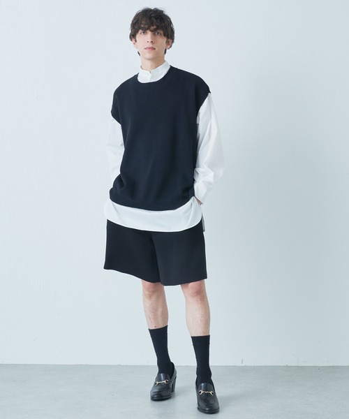 Lui's(ルイス)の「【オリジナルファブリック4×4セットアップシリーズ】 ワイドショーツ(スラックス・メンズ・ブラック/グリーン・SMALL/MEDIUM)」の22枚目の写真