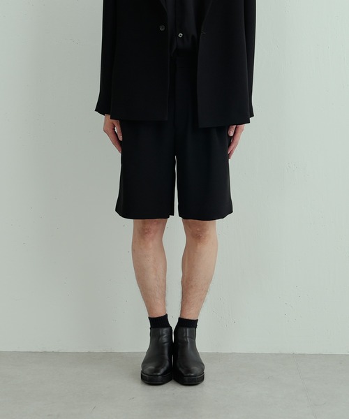 Lui's(ルイス)の「【オリジナルファブリック4×4セットアップシリーズ】 ワイドショーツ(スラックス・メンズ・ブラック/グリーン・SMALL/MEDIUM)」の10枚目の写真