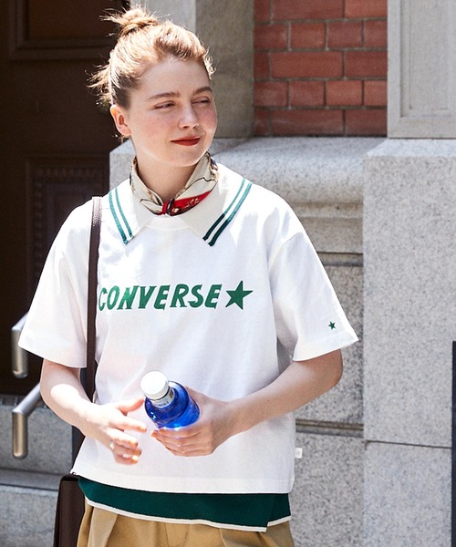 CONVERSE（コンバース）の「【CONVERSE/コンバース 別注カラー】 中根ゆたか ALL STARロゴプリントTシャツ/ZOZOTOWN限定色（Tシャツ/カットソー・レディース・ホワイト/ブラック/サックスブルー/ブルー/オートミール/ホワイト系その他/スミクロ/ホワイト系/ホワイト系1/ホワイト系2・M/L）」の13枚目の写真