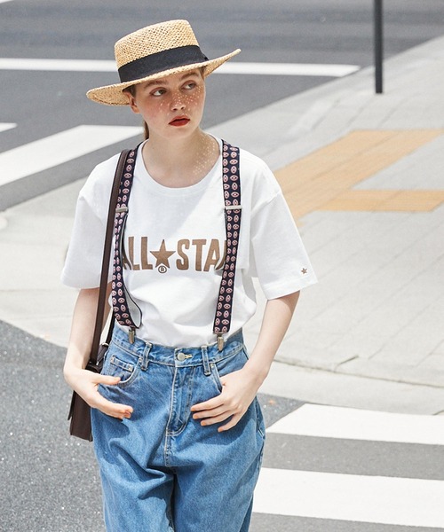 CONVERSE（コンバース）の「【CONVERSE/コンバース 別注カラー】 中根ゆたか ALL STARロゴプリントTシャツ/ZOZOTOWN限定色（Tシャツ/カットソー・レディース・ホワイト/ブラック/サックスブルー/ブルー/オートミール/ホワイト系その他/スミクロ/ホワイト系/ホワイト系1/ホワイト系2・M/L）」の15枚目の写真