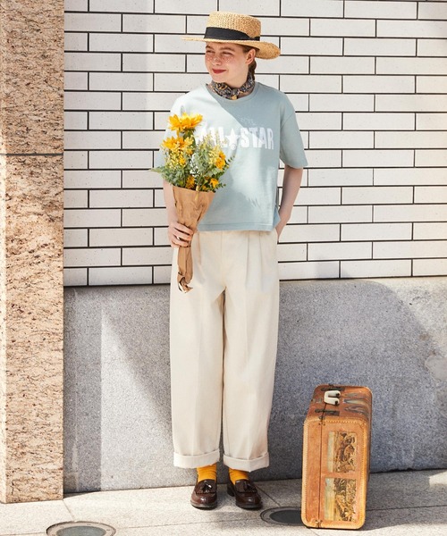 CONVERSE（コンバース）の「【CONVERSE/コンバース 別注カラー】 中根ゆたか ALL STARロゴプリントTシャツ/ZOZOTOWN限定色（Tシャツ/カットソー・レディース・ホワイト/ブラック/サックスブルー/ブルー/オートミール/ホワイト系その他/スミクロ/ホワイト系/ホワイト系1/ホワイト系2・M/L）」の12枚目の写真