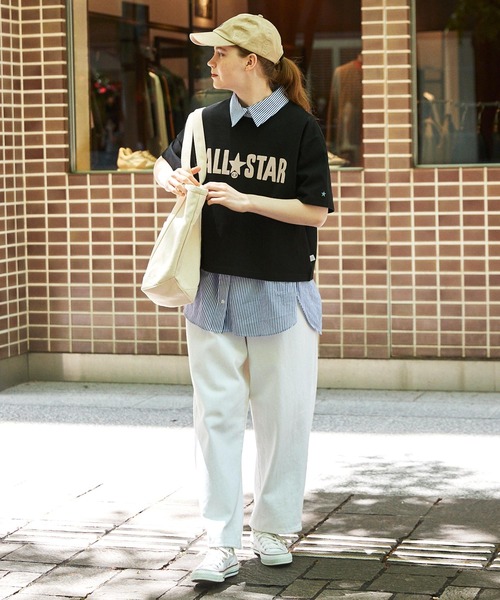 CONVERSE（コンバース）の「【CONVERSE/コンバース 別注カラー】 中根ゆたか ALL STARロゴプリントTシャツ/ZOZOTOWN限定色（Tシャツ/カットソー・レディース・ホワイト/ブラック/サックスブルー/ブルー/オートミール/ホワイト系その他/スミクロ/ホワイト系/ホワイト系1/ホワイト系2・M/L）」の20枚目の写真